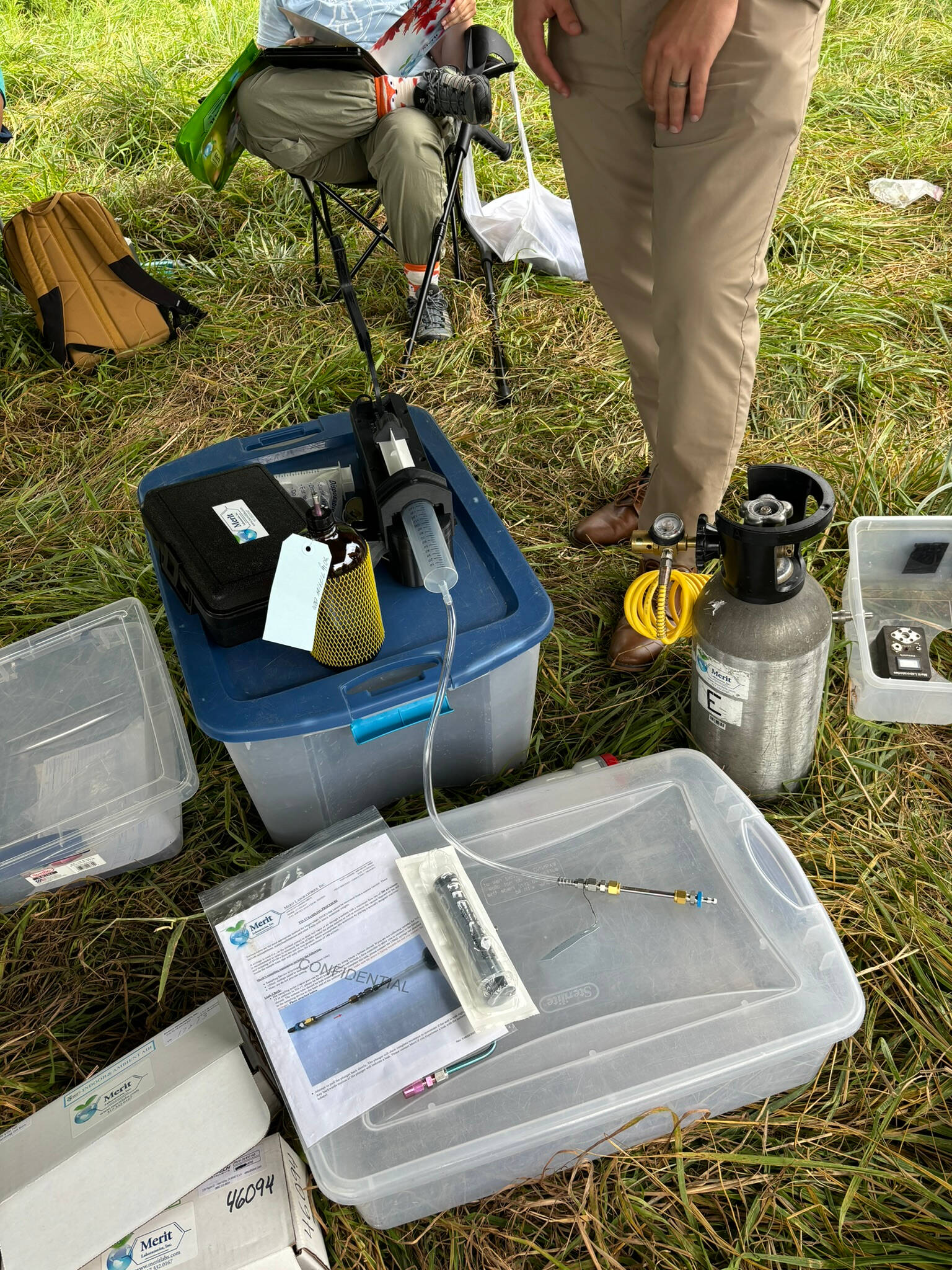 soil gas sampling set up